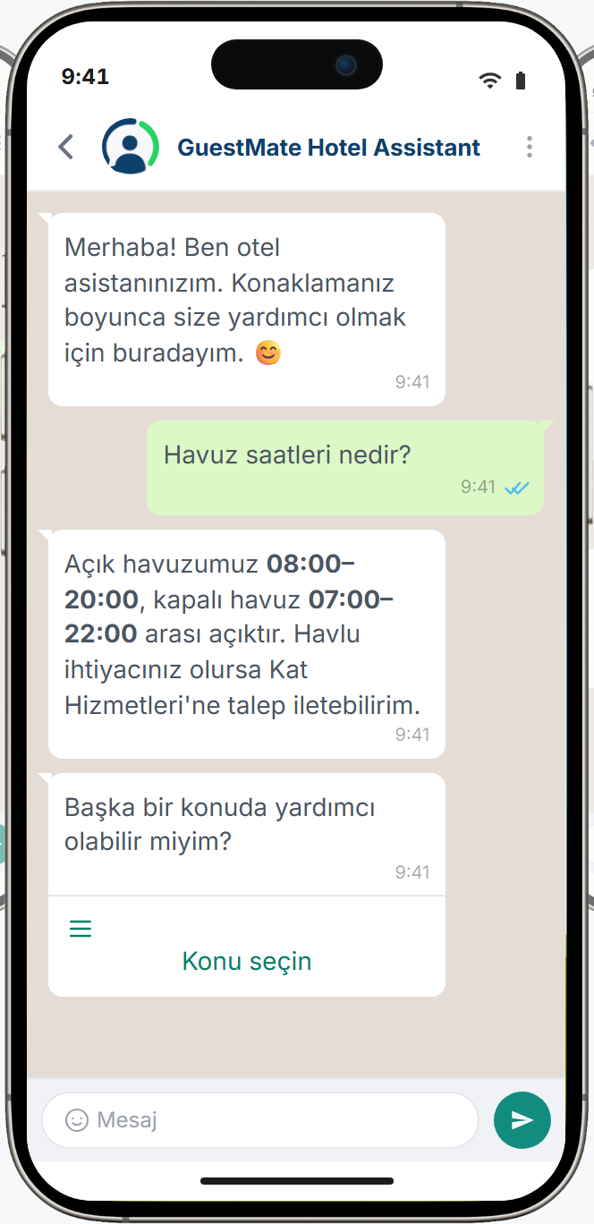 WhatsApp Misafir Asistanı ekran görüntüsü